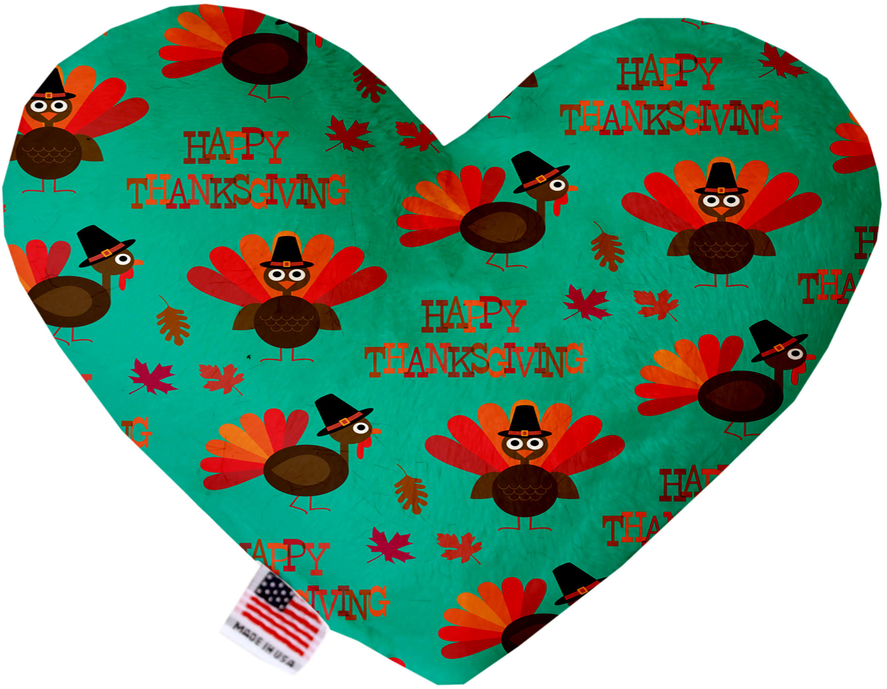 Happy Thanksgiving 6 Inch Heart Dog Toy